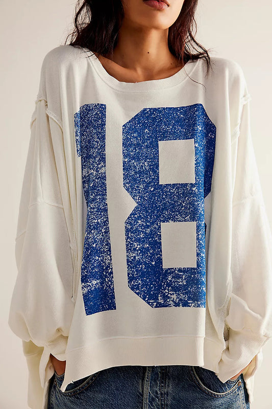 Oversized Number Print Top