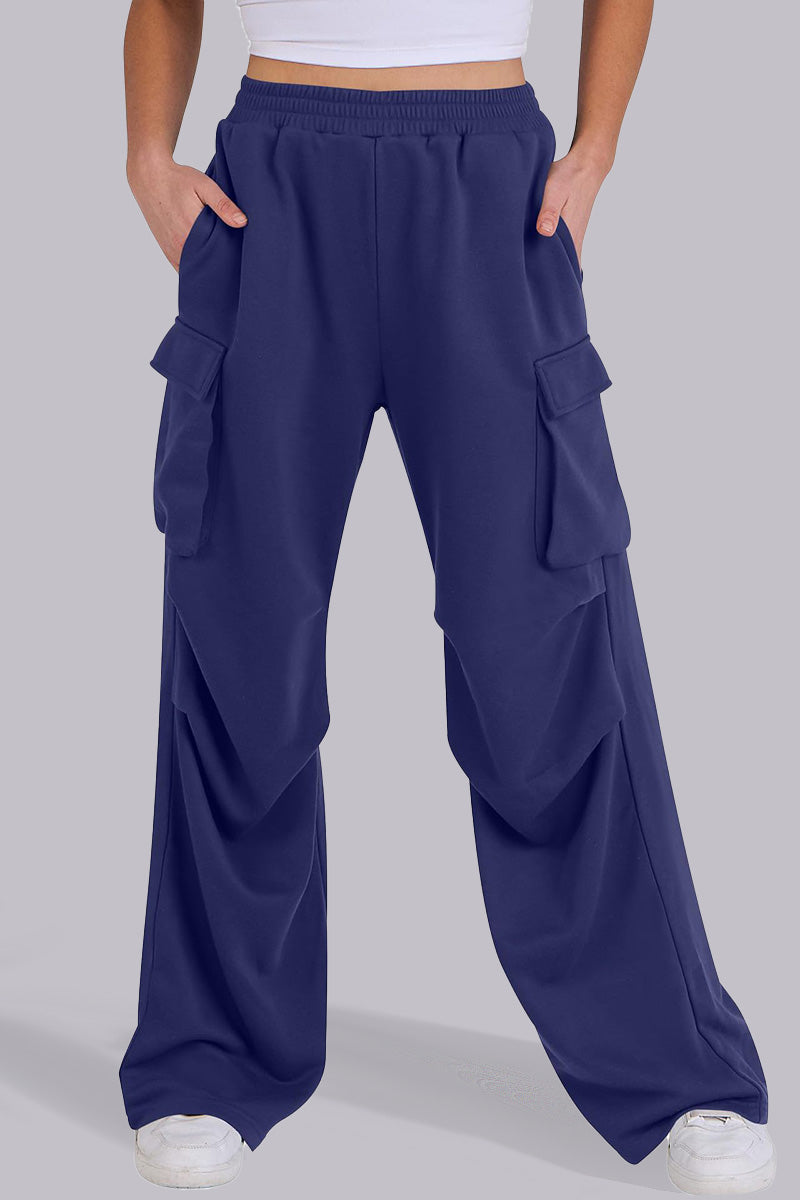 Wide-Leg Cargo Pocket Pants