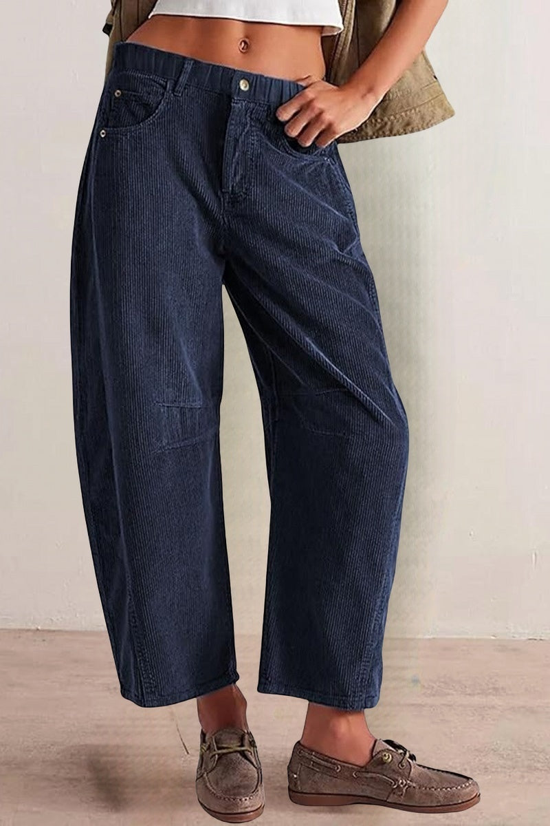 Wide-Leg Corduroy Pants