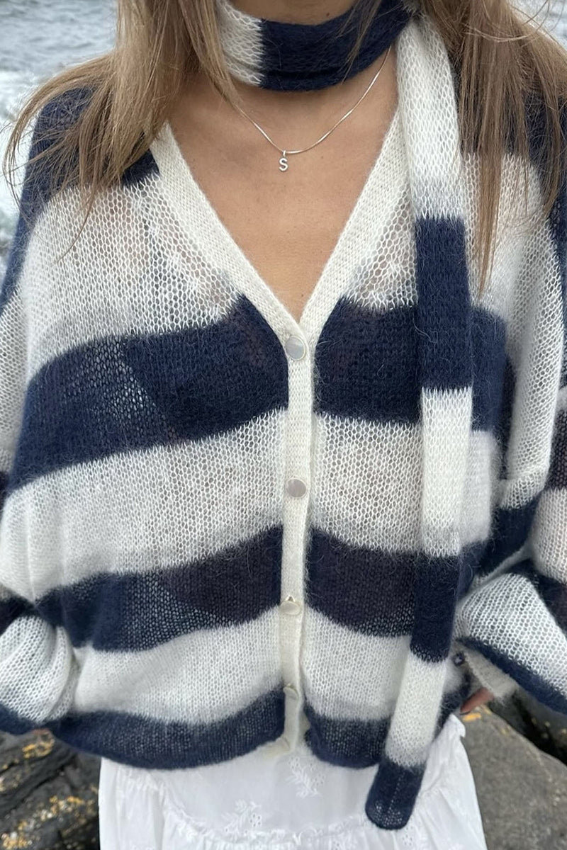 Striped Oversized Knit Cardigan