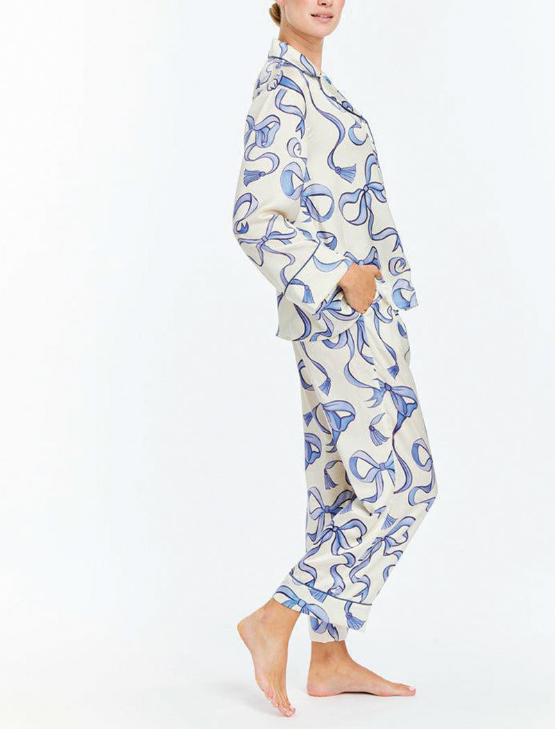 Bow Print Two-Piece Loungewear Set