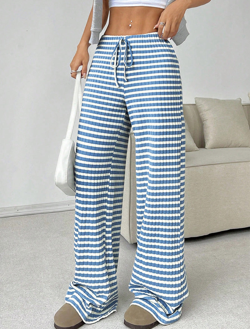 Drawstring Straight-Leg Pants