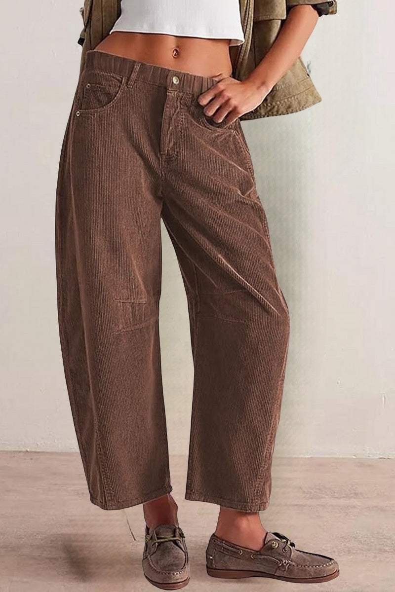 Wide-Leg Corduroy Pants