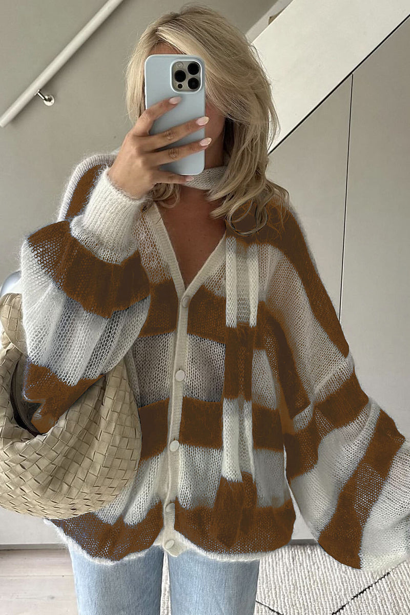 Striped Oversized Knit Cardigan