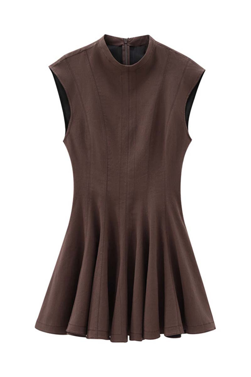 Sleeveless Pleated Mini Dress