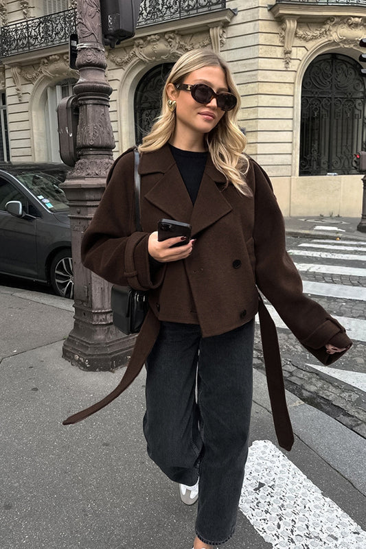 Buttoned Jacket with Belt