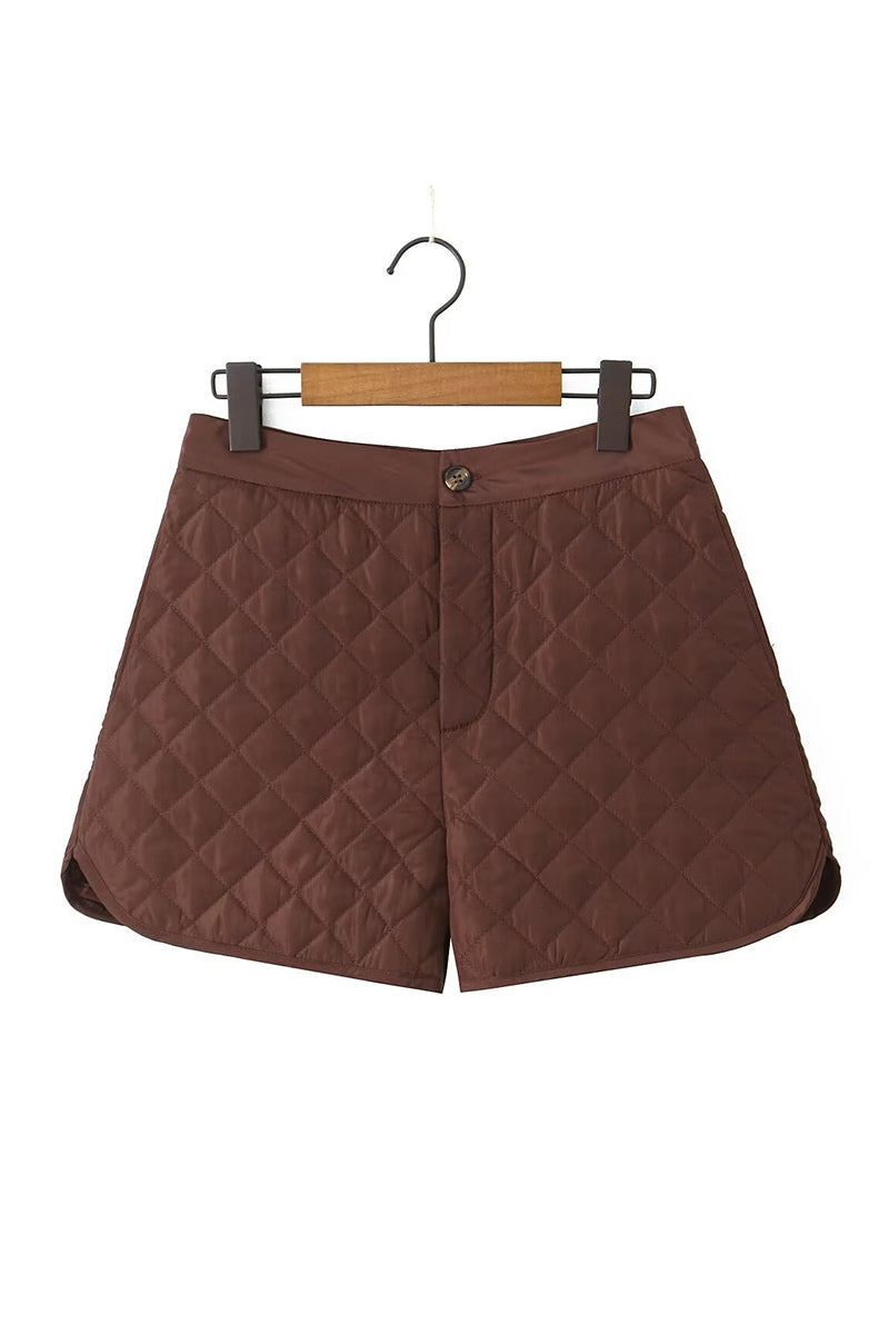 Quilted High-Waist Shorts