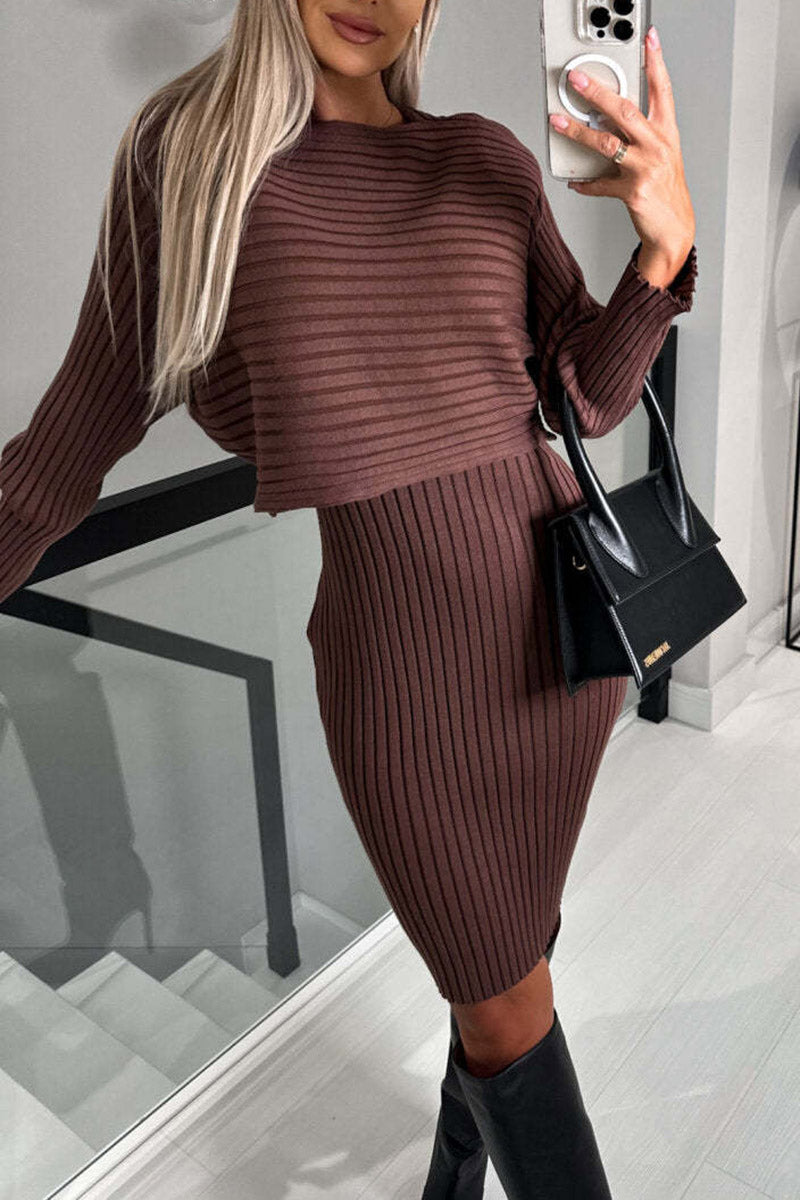 Ribbed Knit Dress Set