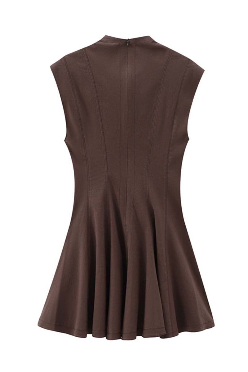 Sleeveless Pleated Mini Dress