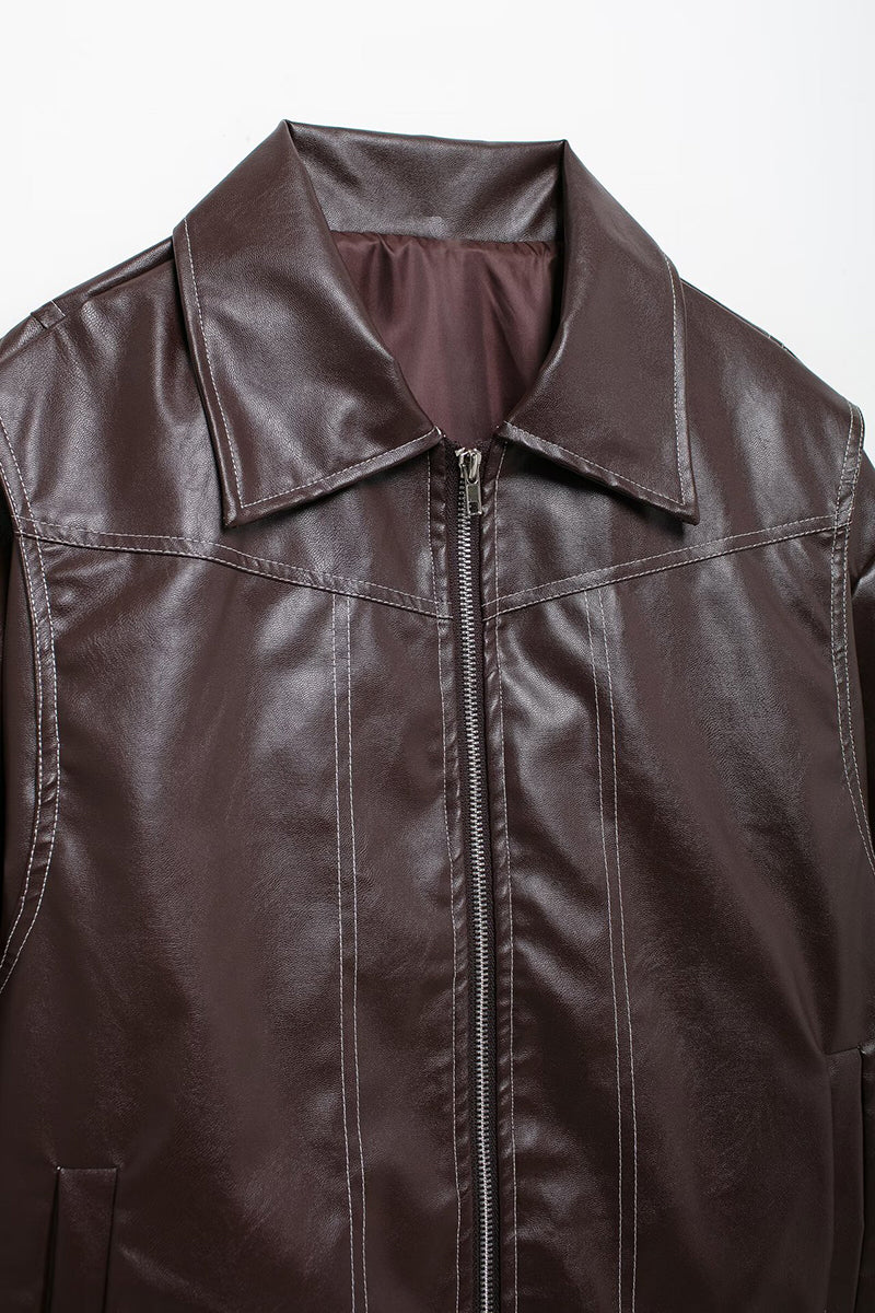 Zip-Up Faux Leather Jacket