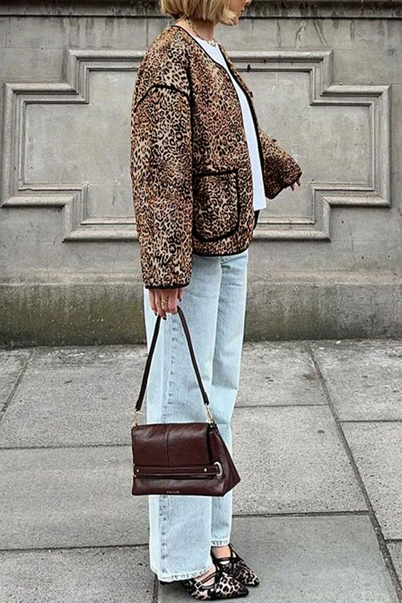 Chic Leopard Print Jacket