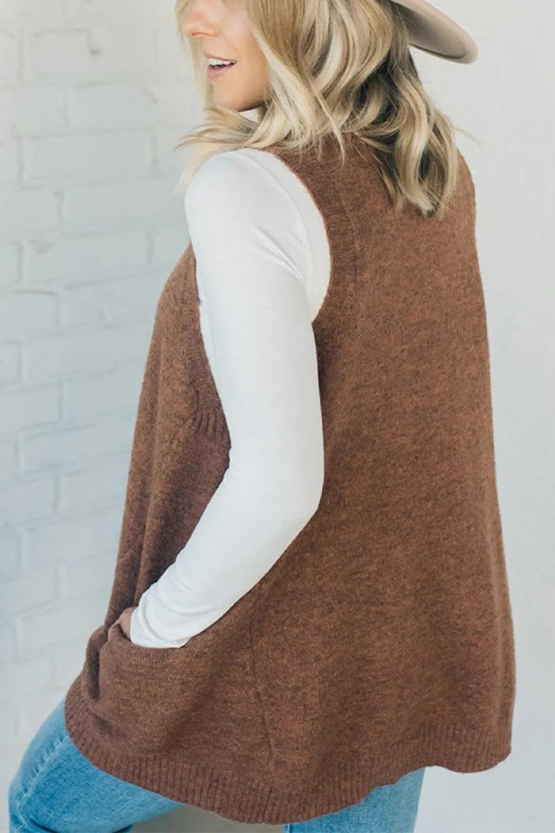 V-Neck Oversized Knit Vest