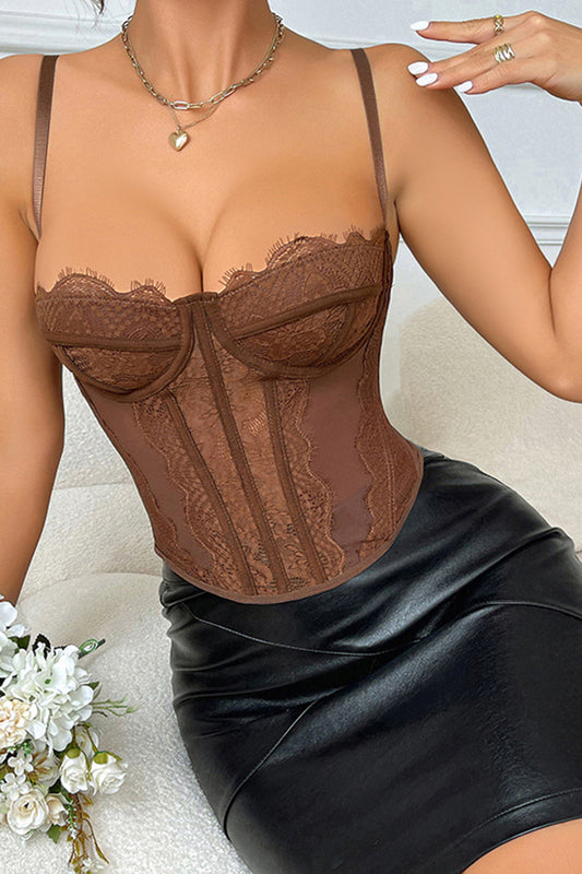 Lace Detailed Underwire Bustier Top