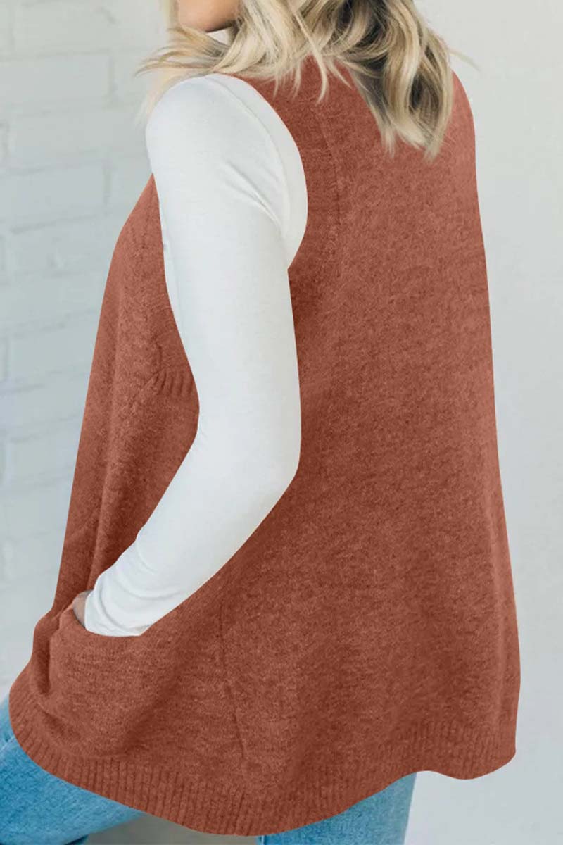 Sleeveless Knit Tunic with Pockets