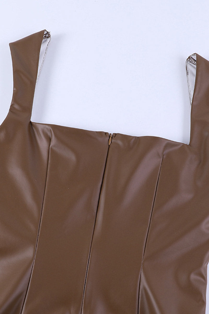 Sleek Bodycon Faux Leather Dress