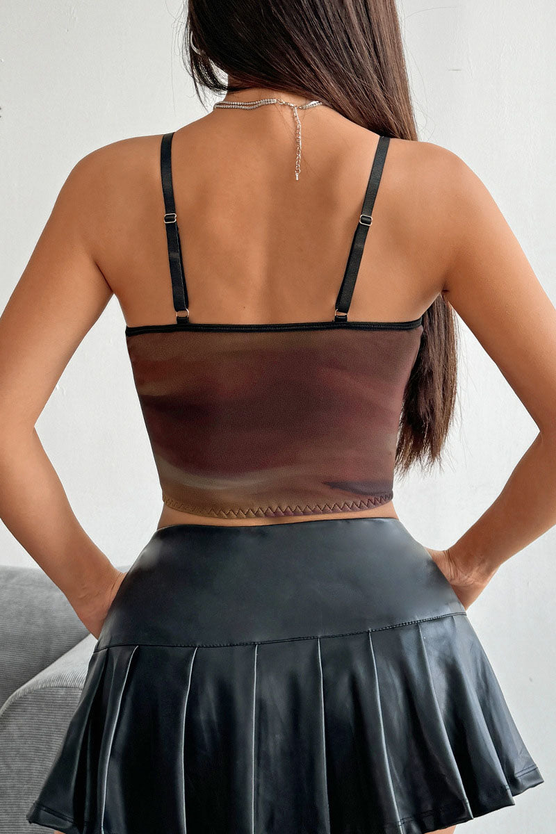 Strappy Mesh Bustier Top