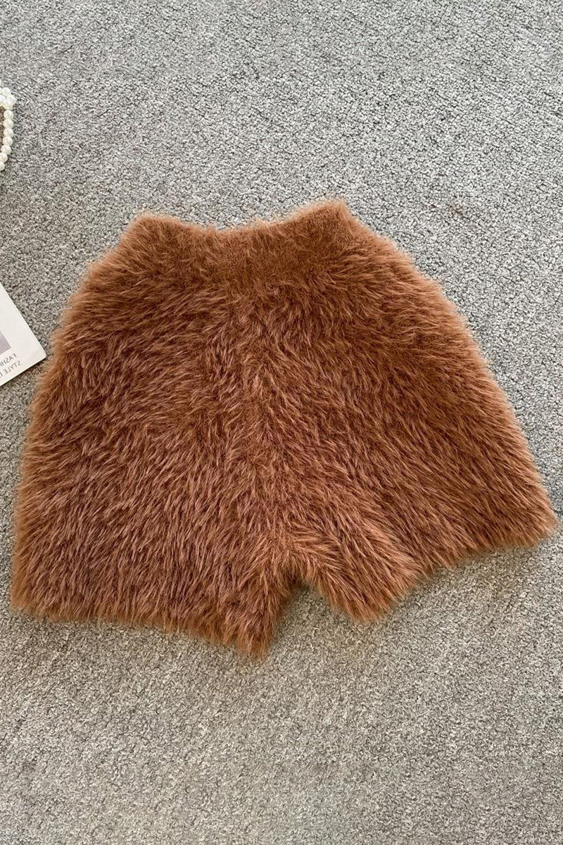 Plush Faux Fur Shorts