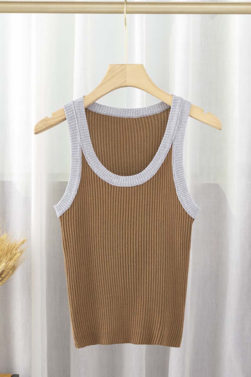 U Neck Ribbed Tank