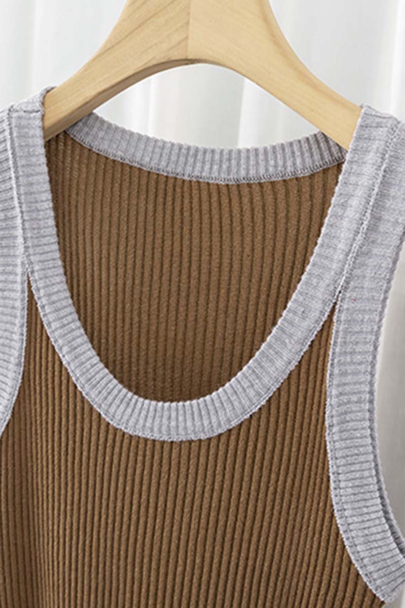 U Neck Ribbed Tank