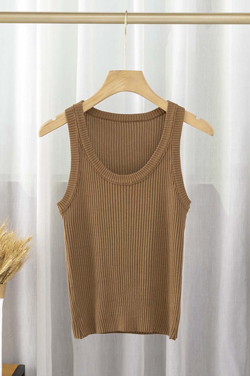 U Neck Ribbed Tank