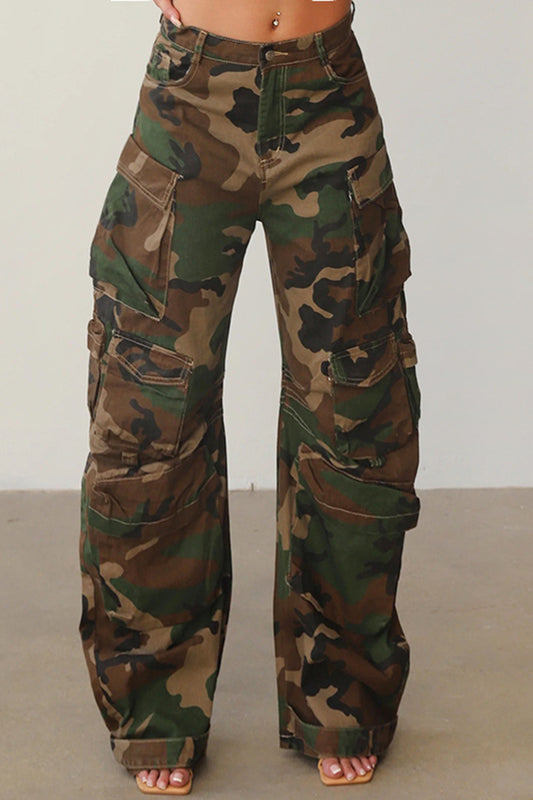 Camo Print Cargo Pants