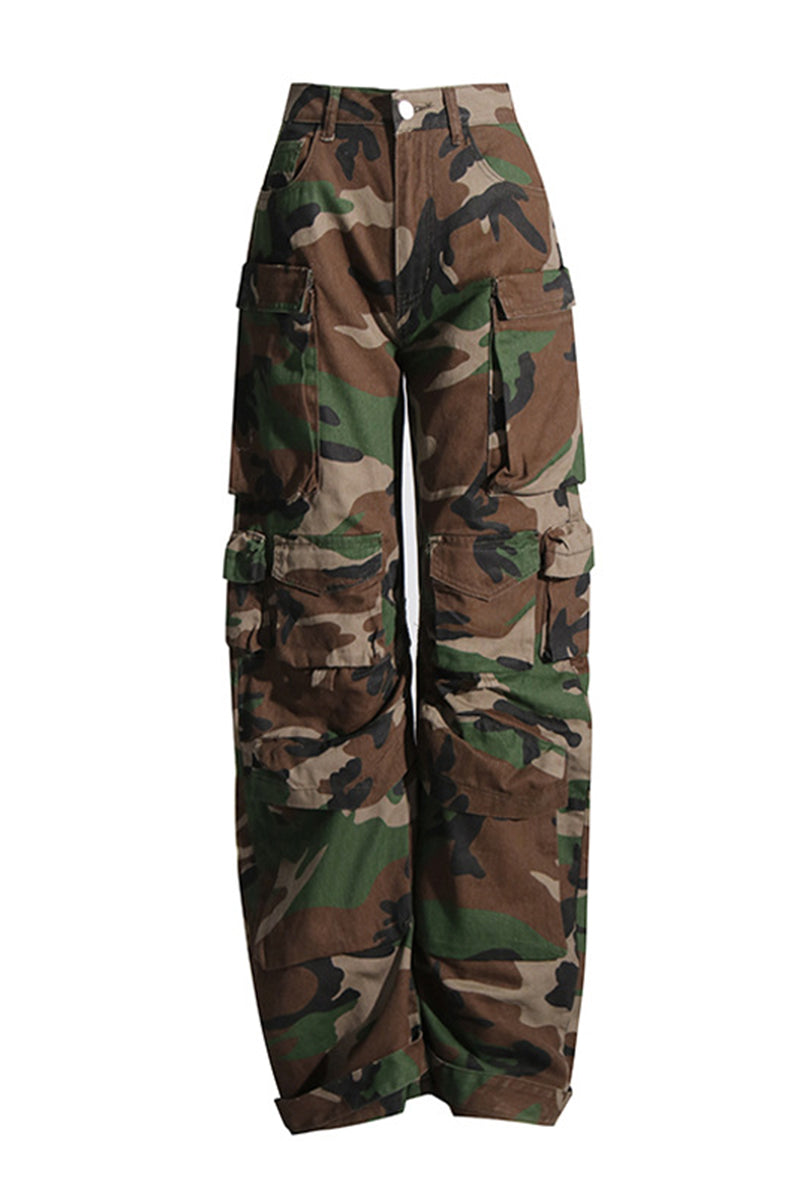 Camo Print Cargo Pants