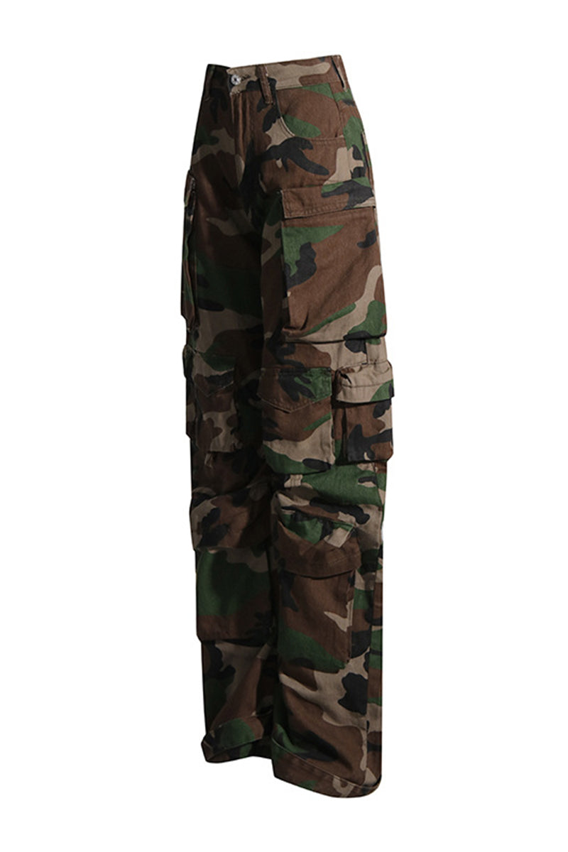 Camo Print Cargo Pants