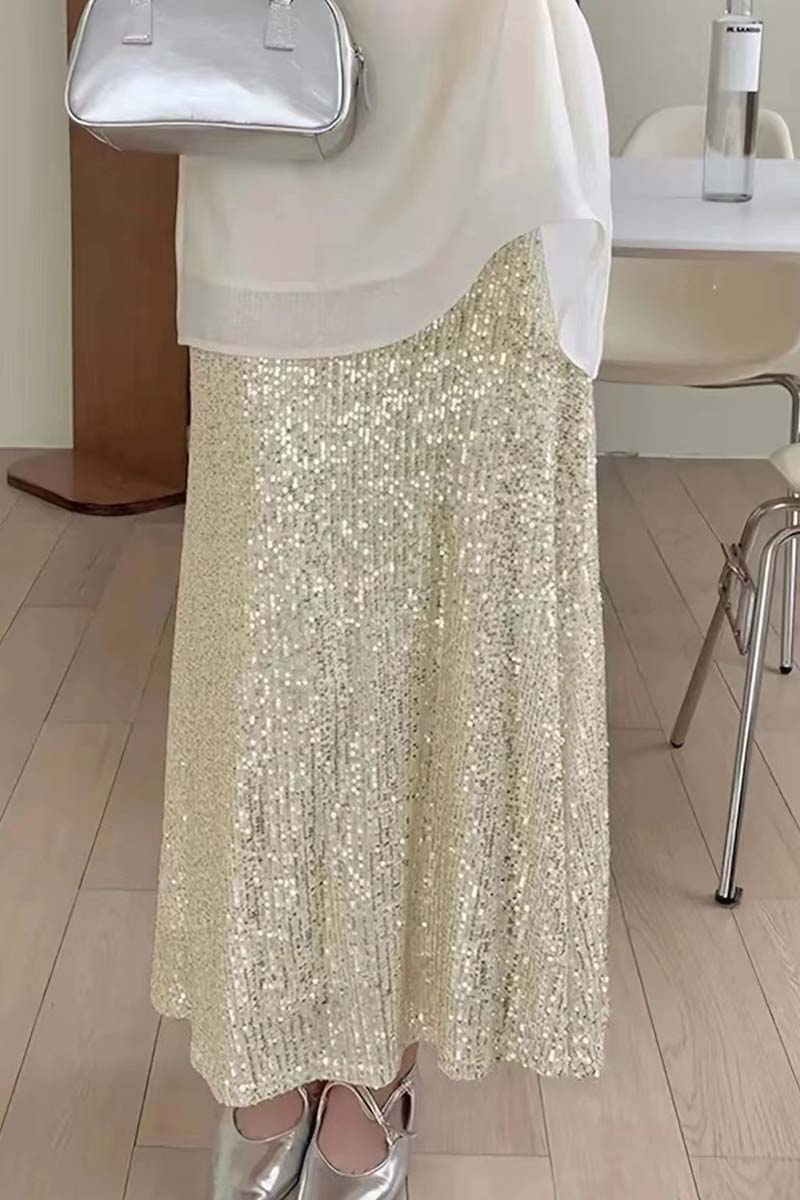 Sequin A-Line Skirt