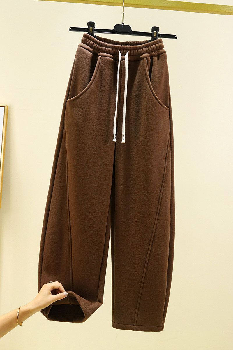 Relaxed Fit Wide-Leg Drawstring Pants