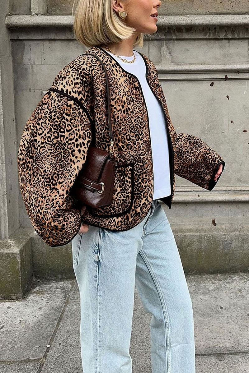 Chic Leopard Print Jacket