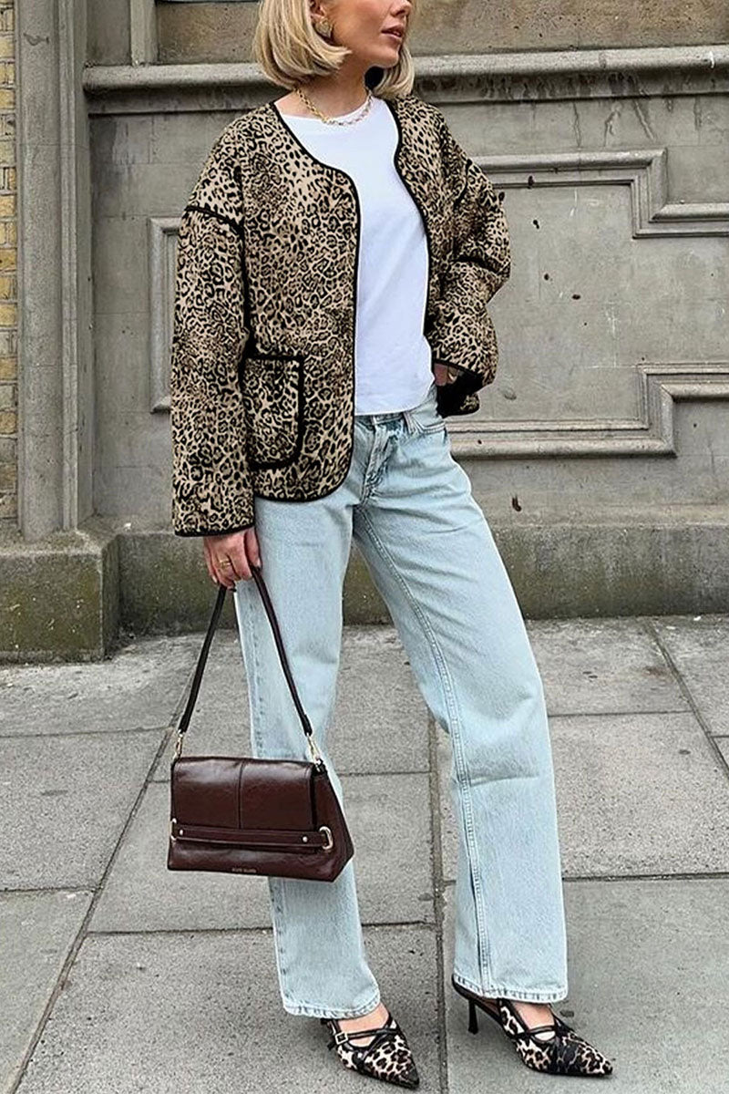 Chic Leopard Print Jacket