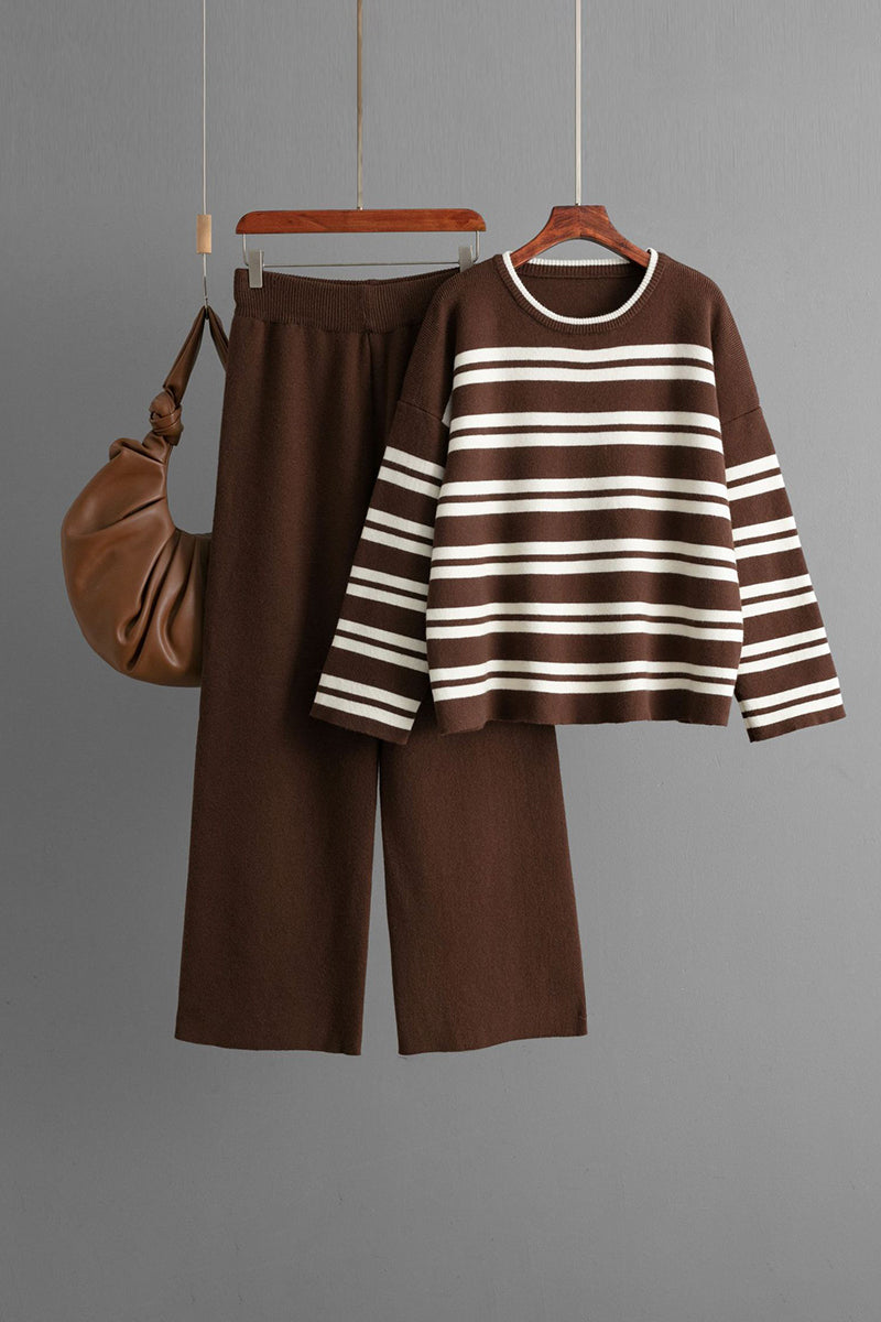 Striped Sweater and Pants Set