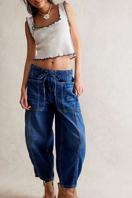 Tied Waist Denim Pants