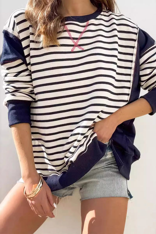 Striped Colorblock Pullover