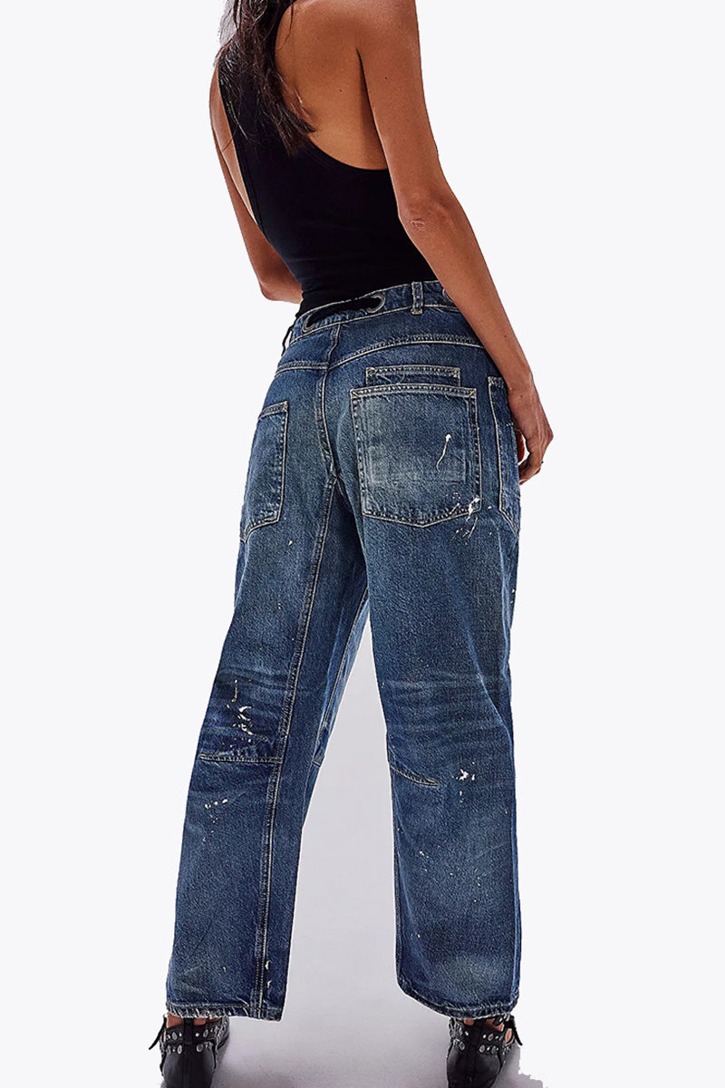 Straight-Leg Denim Pants