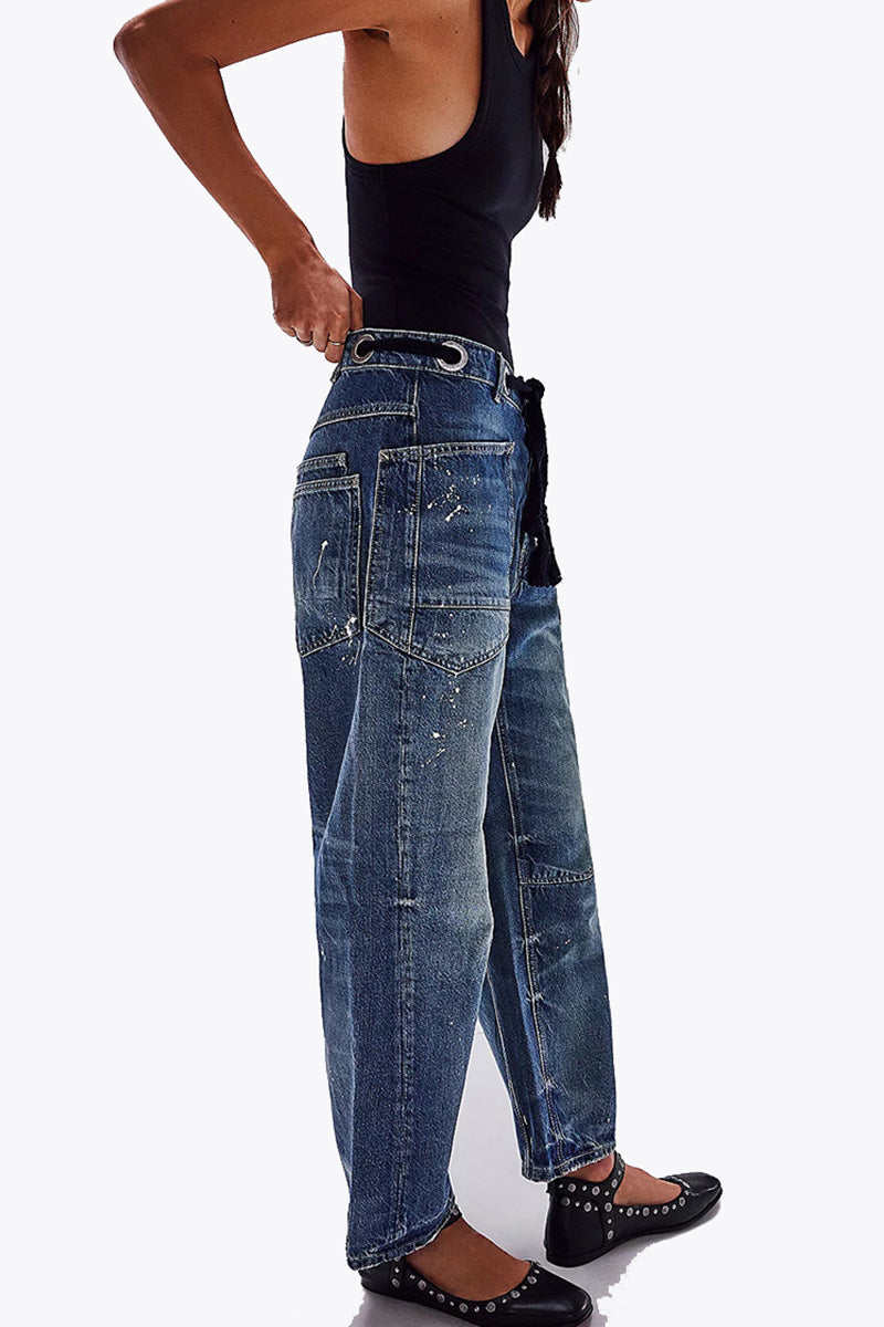 Straight-Leg Denim Pants