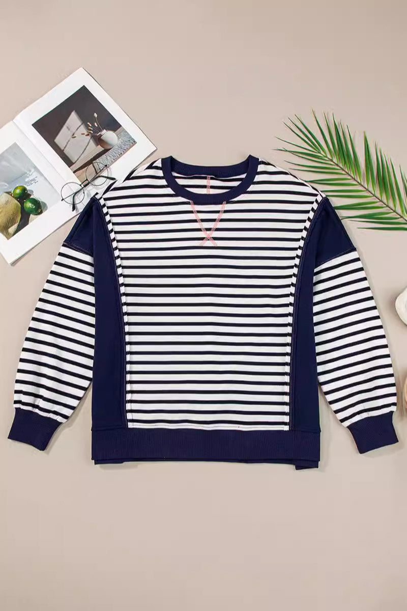 Striped Colorblock Pullover