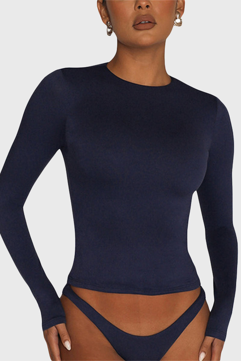 Fitted Long Sleeve Crop Top