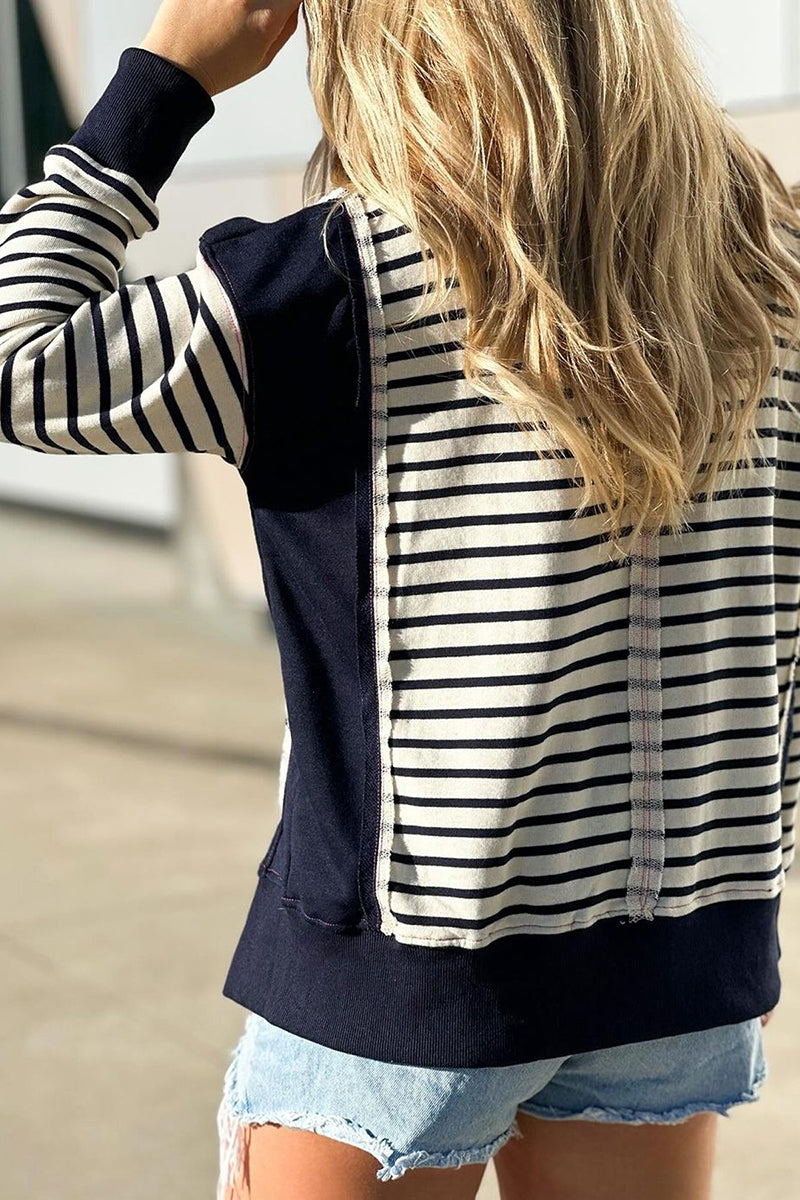 Striped Colorblock Pullover