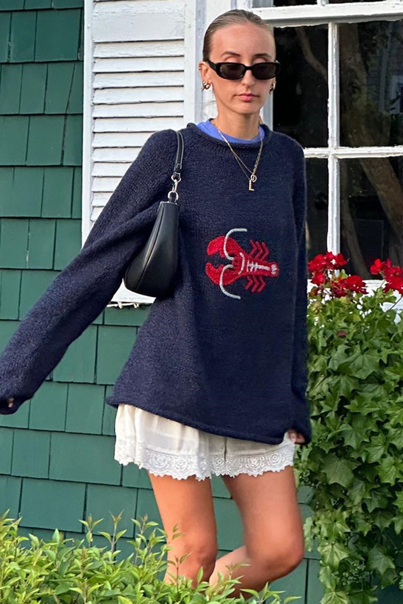 Lobster Graphic Oversized Sweater