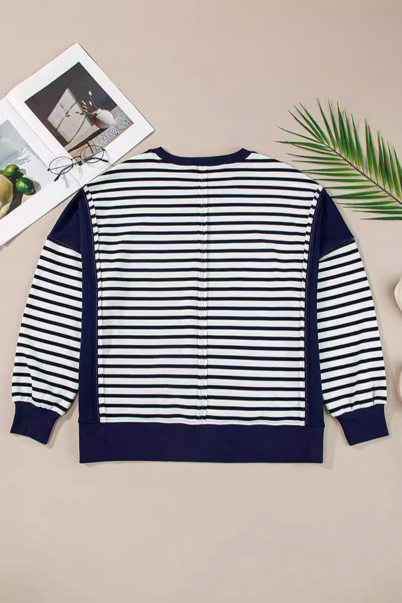 Striped Colorblock Pullover