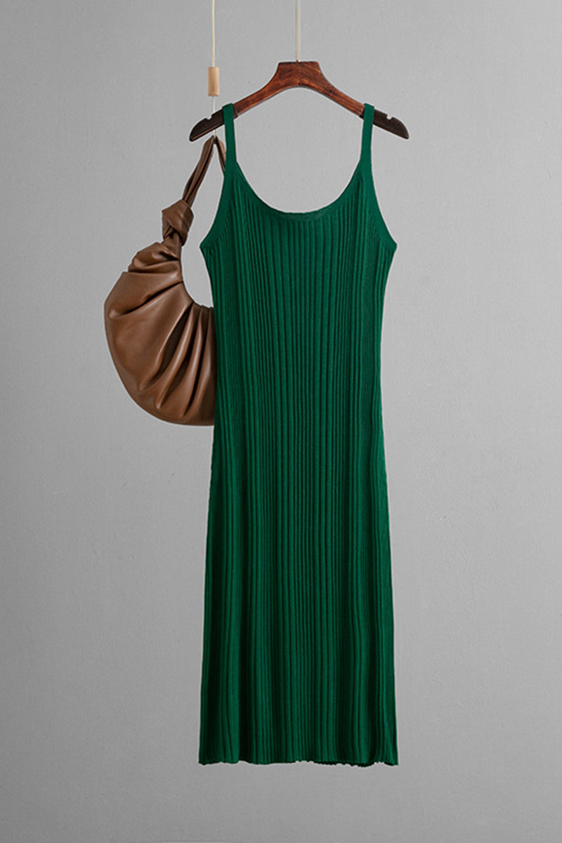 Sleeveless Ribbed Midi Dress