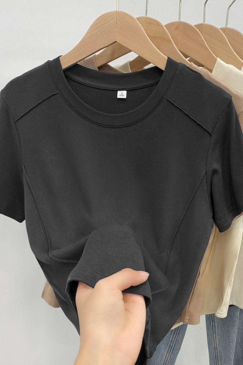 Casual Crew Neck Short Sleeve Top