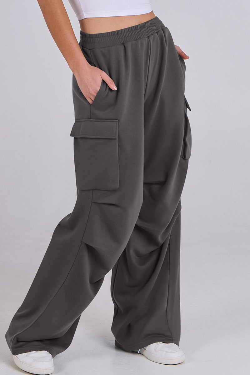 Wide-Leg Cargo Pocket Pants