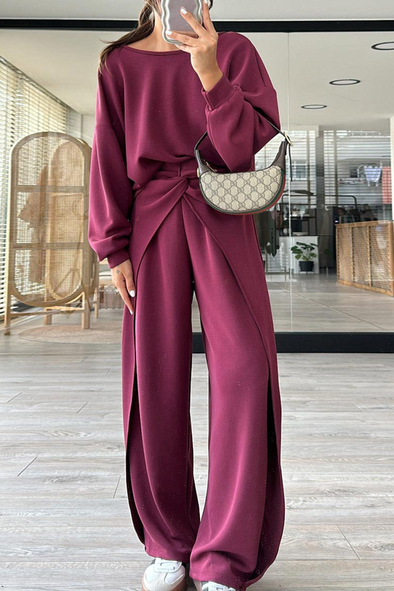 Open Back Asymmetrical Wrap Lounge Set