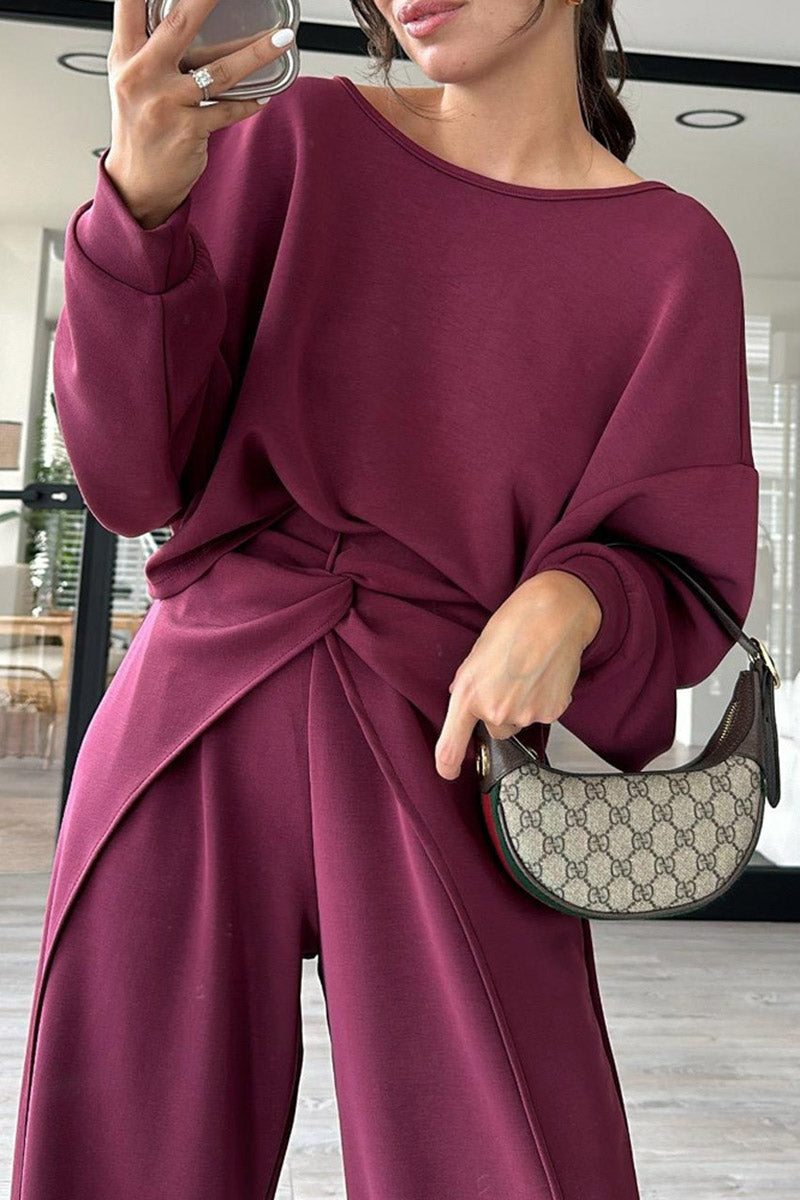 Open Back Asymmetrical Wrap Lounge Set