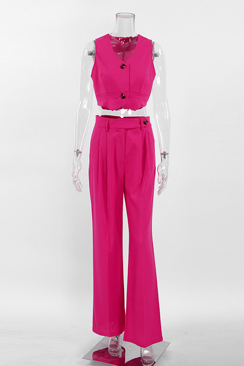 Cropped Vest and Wide-Leg Pant Set