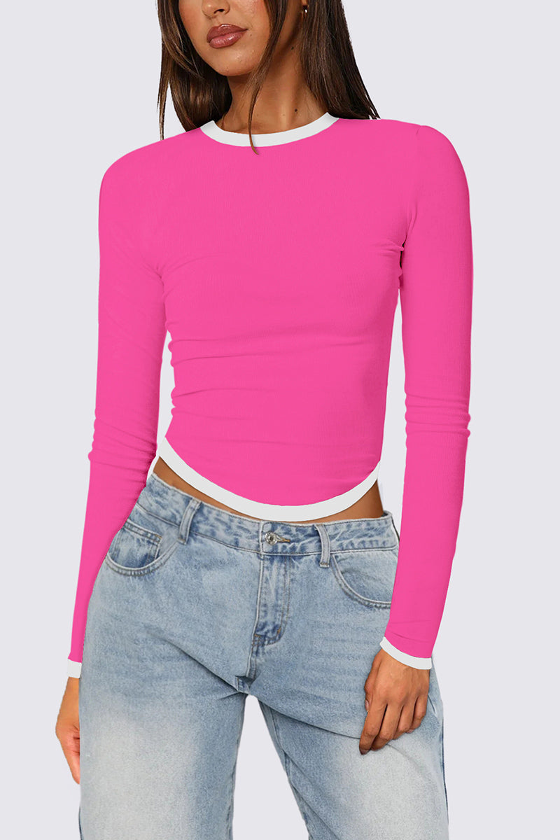 Color Block Cropped Top