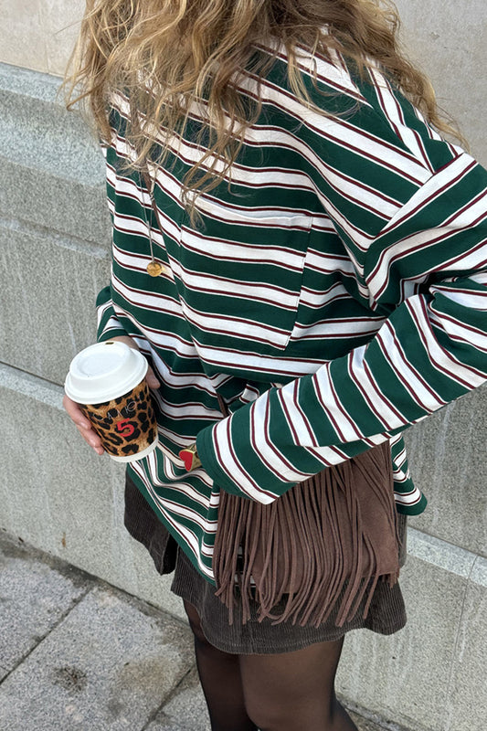 Striped Casual Long Sleeve Top