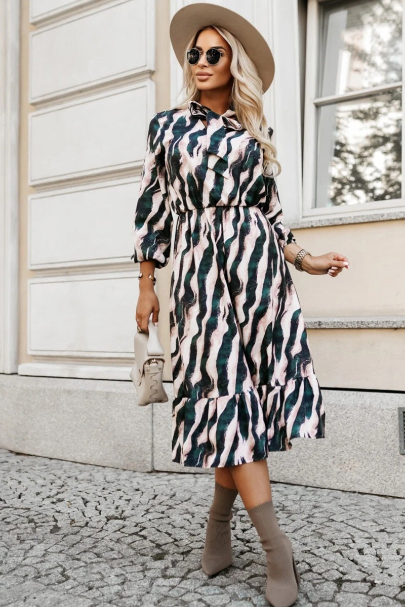 Zebra Print Midi Dress